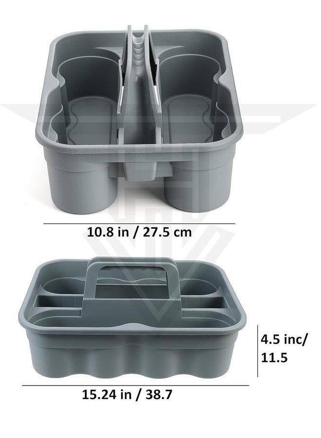 KR STORE™ 2-Compartment Industrial Caddy Basket for Bathroom & Cleaning Use, Heavy-Duty ABS Plastic Organizer with Handle - Image 2